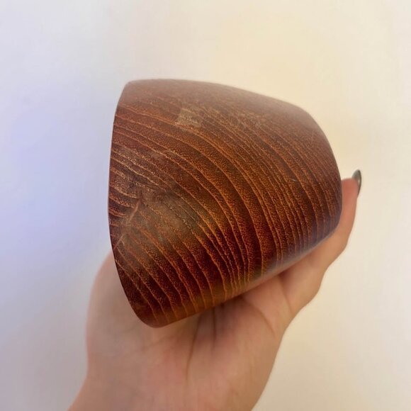 Vintage MCM 60s Hand-Carved Monkeypod/Teak Wooden Scoop Bowl Sculpture - Picture 7 of 8